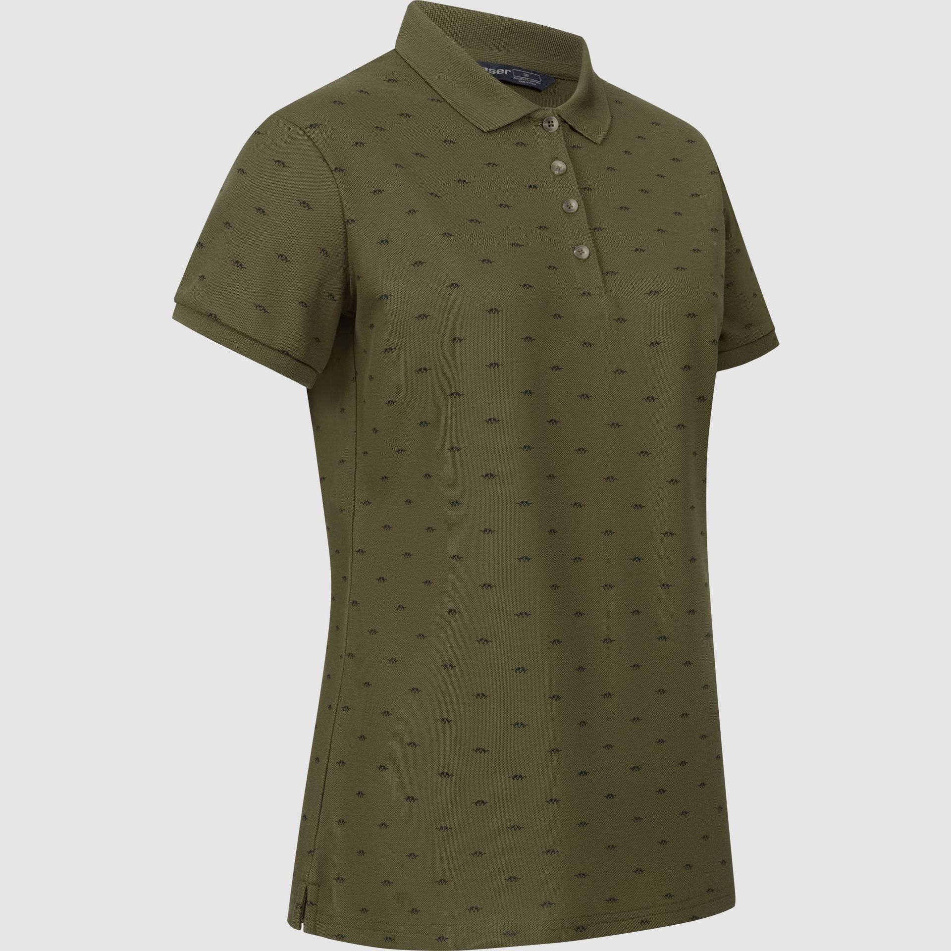 Blaser Allover Polo Shirt Ladies Dark Olive/Black, image 4 of 7