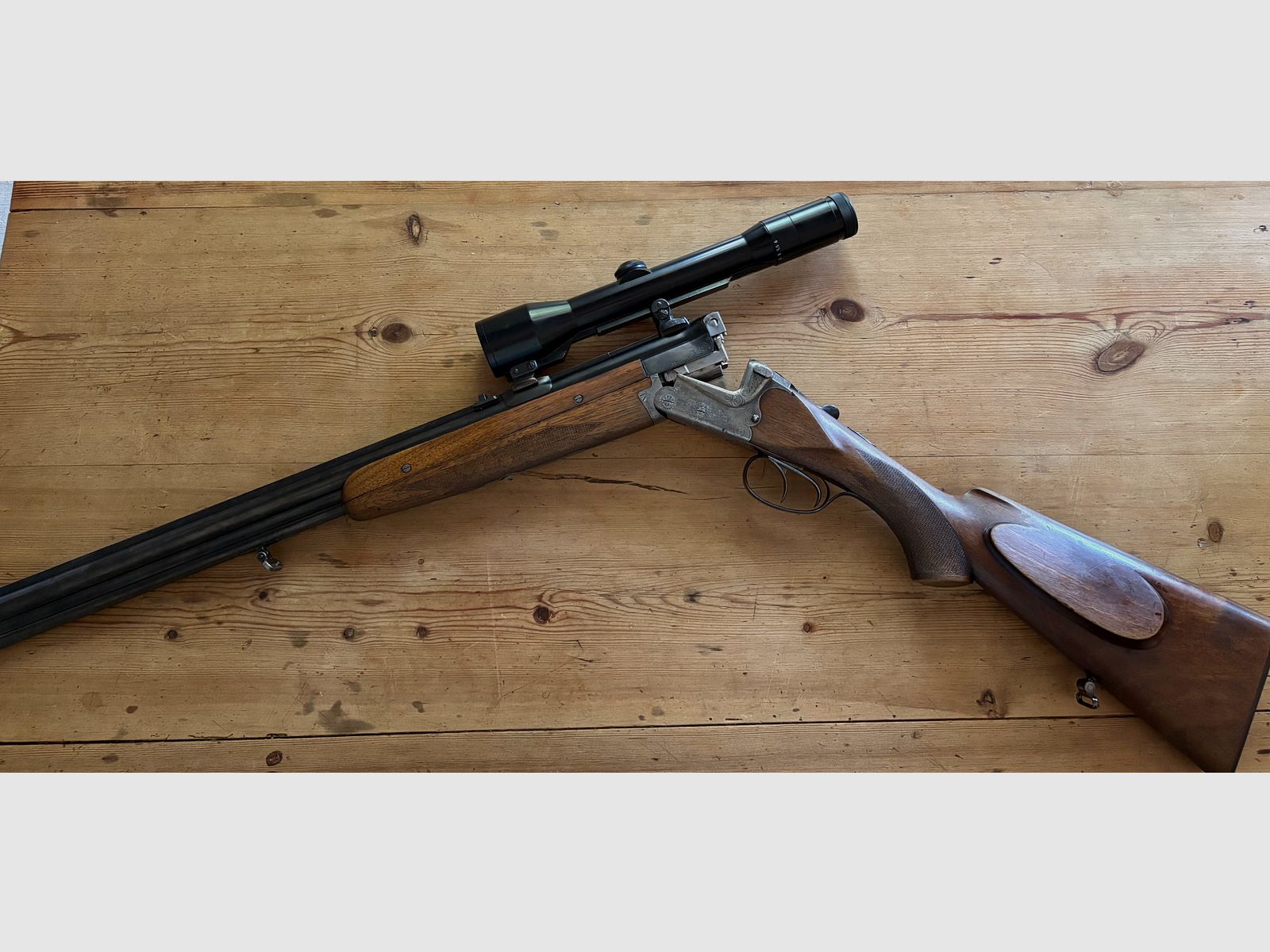 Merkel Bockbüchsflinte 7x57 R kombiniert mit 12/70   mit Flinten Wechselbündel 12/70