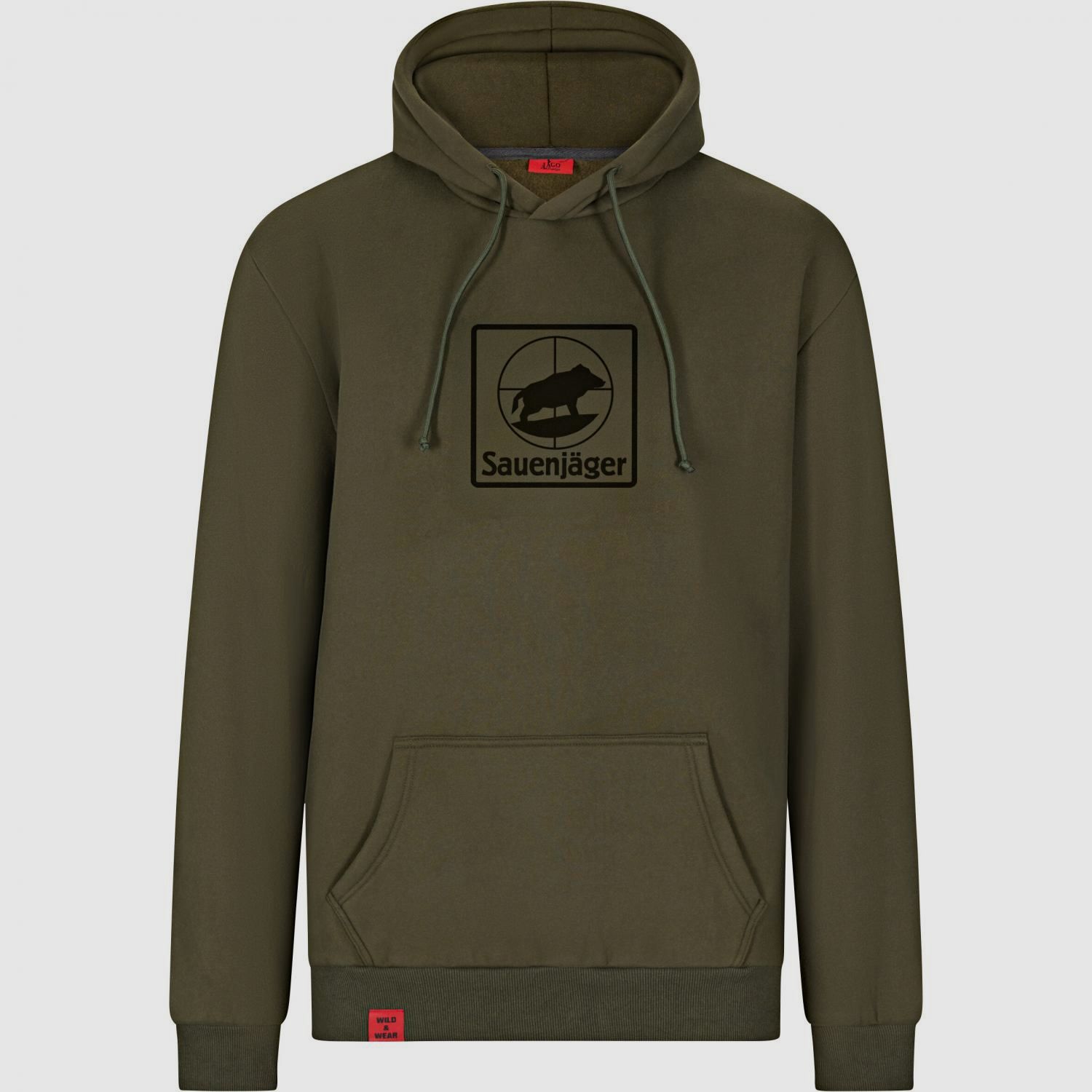 Wild & Wear Hoodie "Sauenjäger" Herren (Oliv)