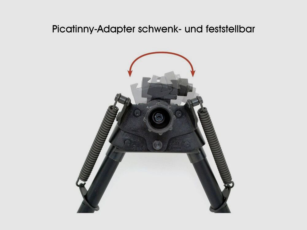 HARRIS ZWEIBEIN MIT 6-STUFEN VERSTELLUNG UND PICATINNY-ADAPTER 23-33 cm, mit Drehgelenk, klappbar