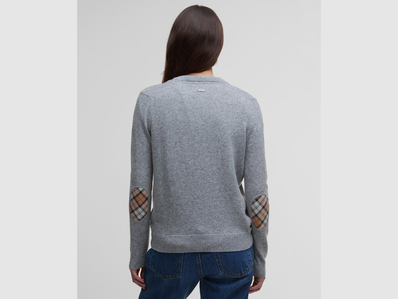 BARBOUR Cardigan Pendle Grey Marl/Hessian Tartan