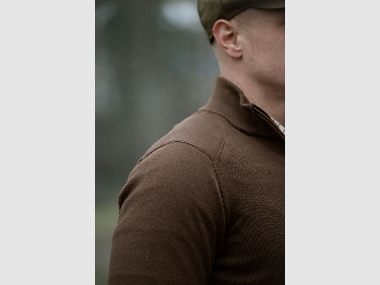 Pull homme SEELAND Pine Half Zip / Dark Brown, image 3 sur 4