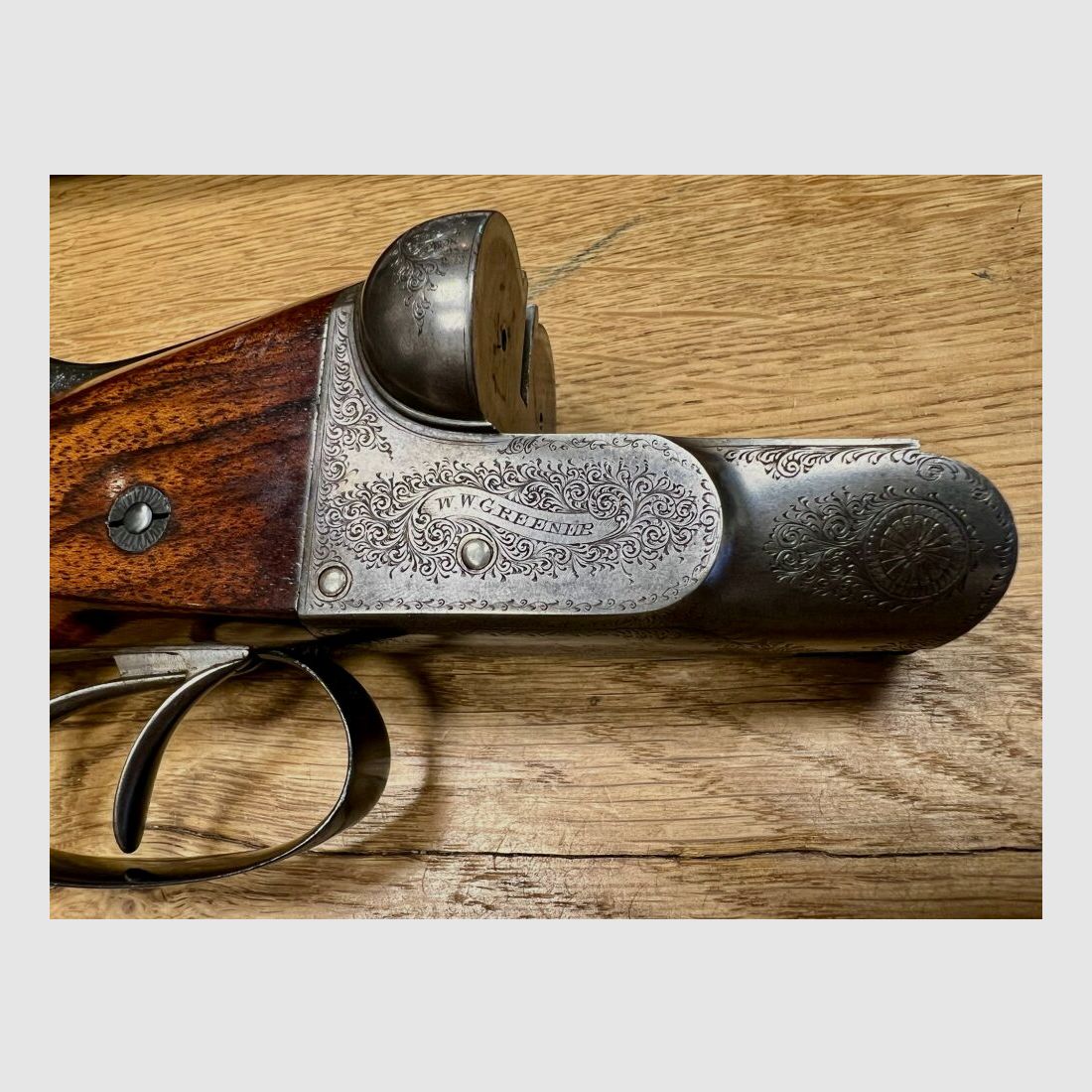W. W. Greener Damascus side-by-side shotgun collector's piece, image 8 of 10