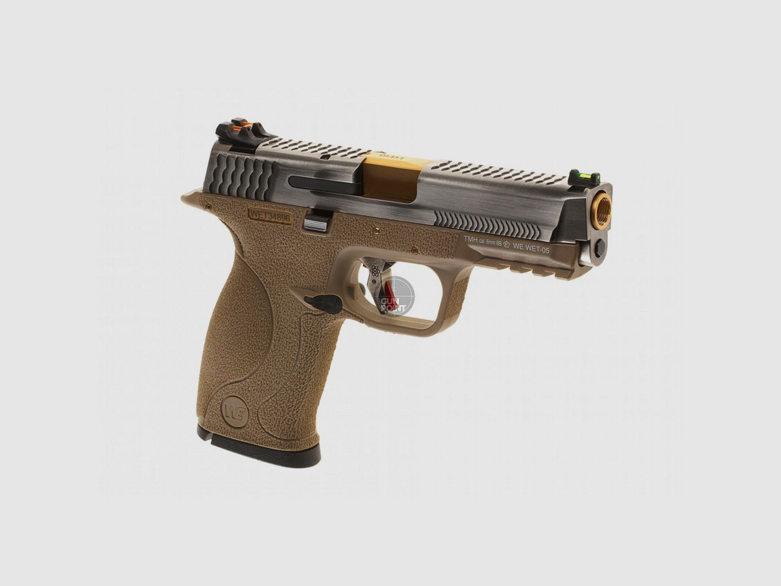 Softair - Pistole - WE - WET-05 SV Silver Barrel Metal Version GBB FDE - ab 18, ber 0,5 Joule