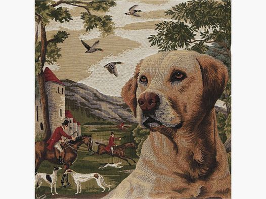 Lovergreen kussen met motief kussen Labrador - Portret tijdens de jacht