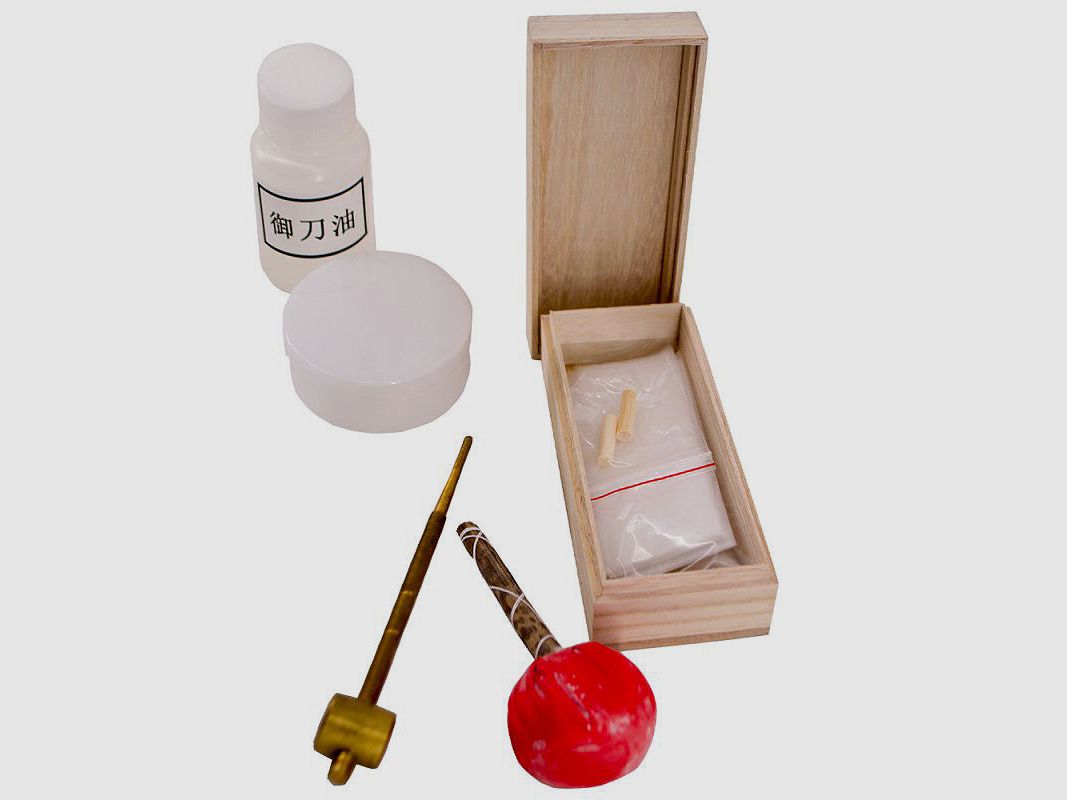 Set di manutenzione per spade in scatola di legno