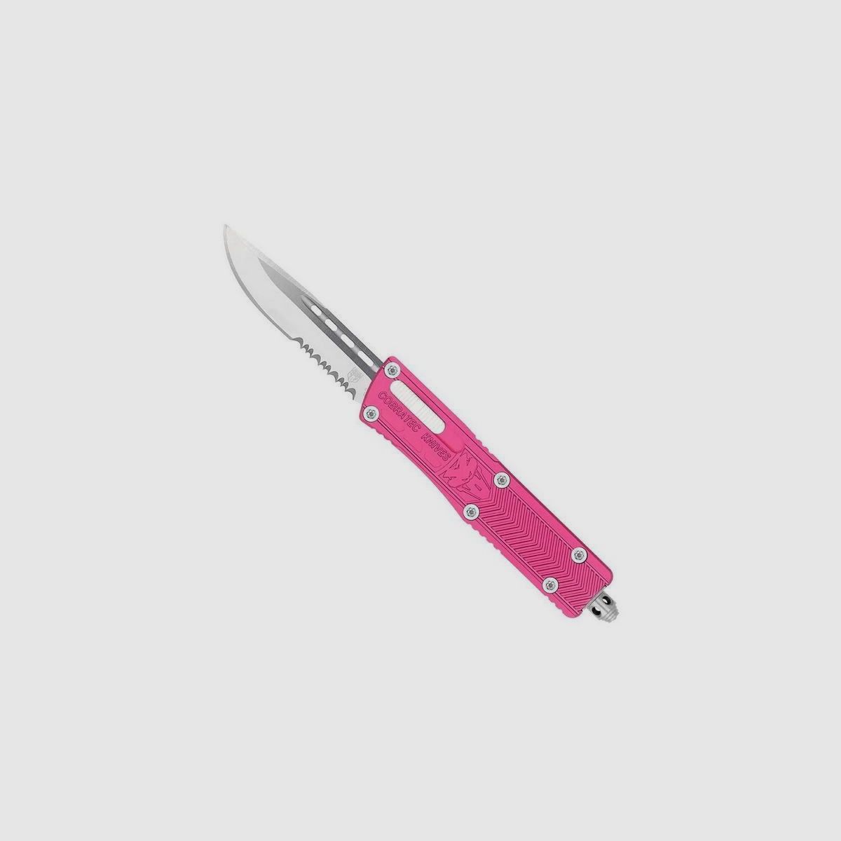 CobraTec Small Sidewinder Rosa Cuchillo Automático Serrado OTF, imagen 2 de 10