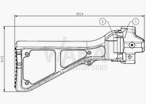 B&T spalliera pieghevole in polimero con pezzo adattatore per HK MP5/SP5 con anello per cinghia