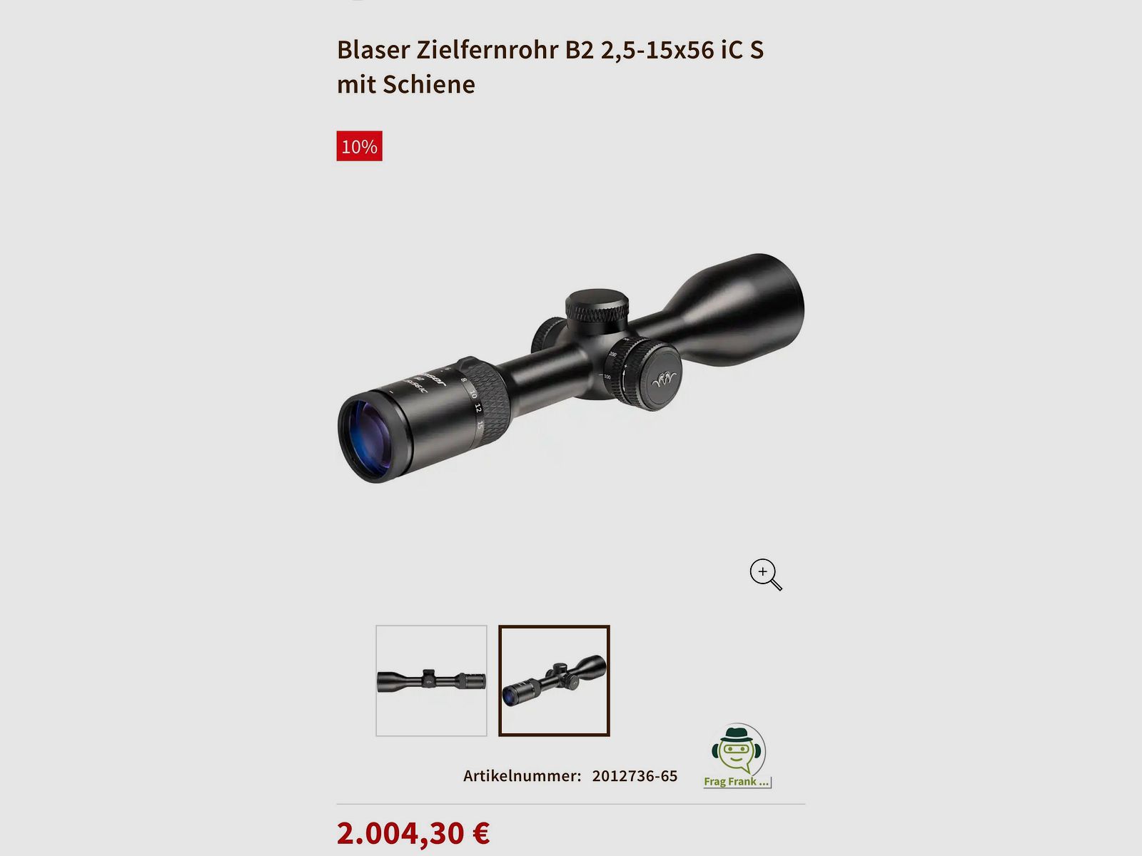 Blaser Zielfernrohr B2 2,5-15x56 iC S avec rail