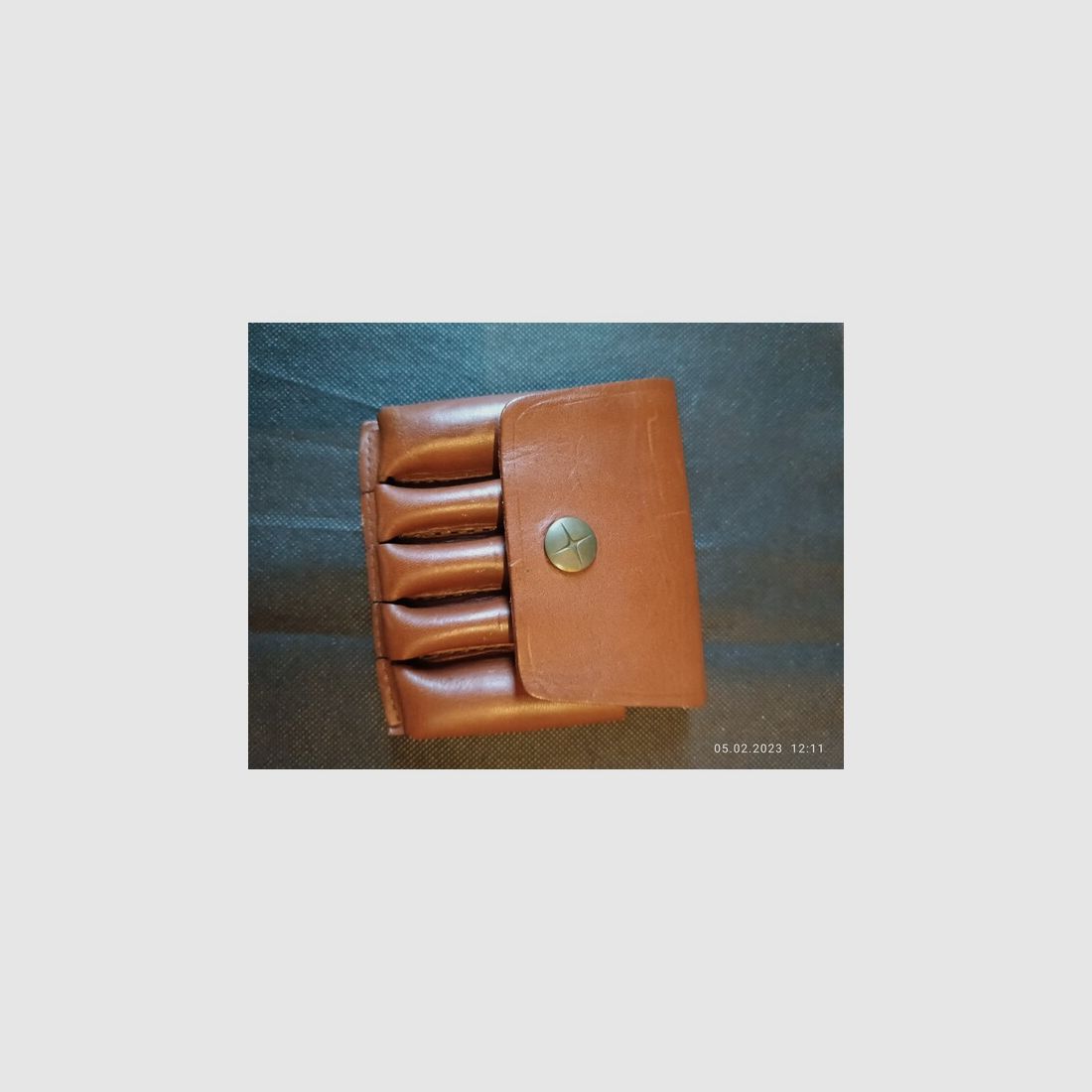 Patronenetui Leder 2x 16er Schrot und 3 x Kugel