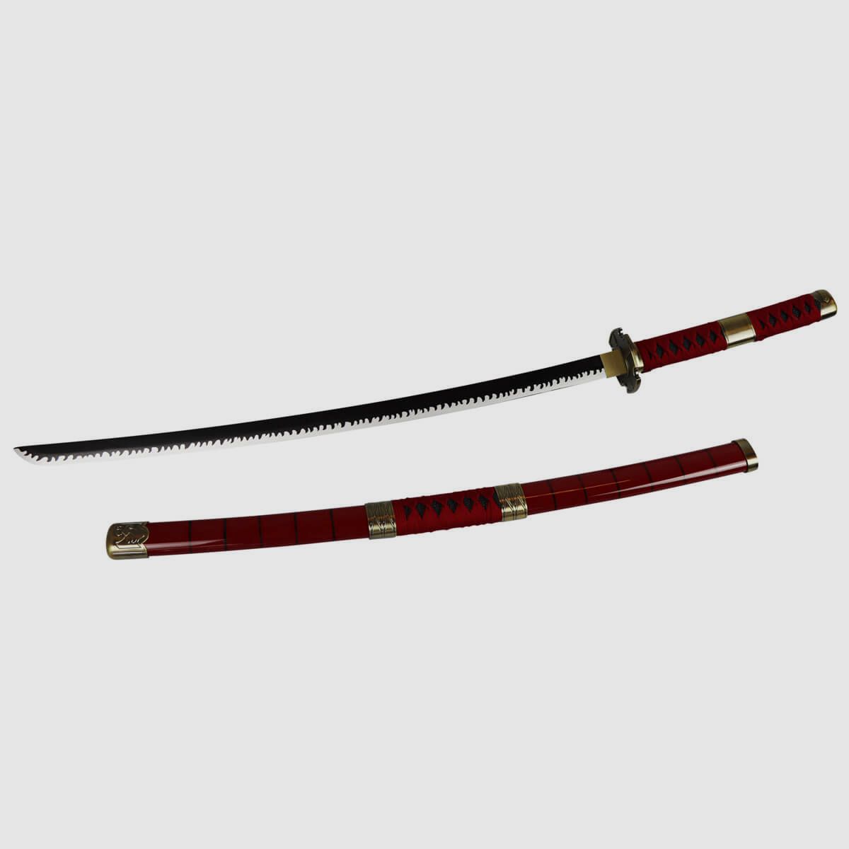 Deko Katana mit Holzklinge Sandai Kitetsu Roronoa Zoro One Piece Samurai Schwert stumpf