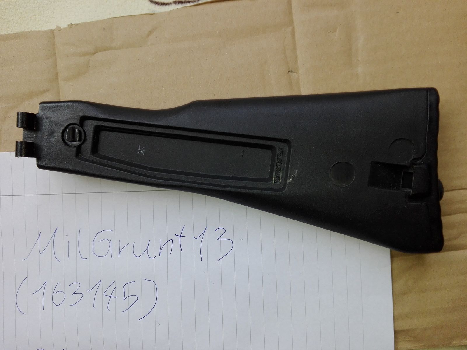 Original IZHMASH Polymer AK74M 5.5mm Pin/Pin Folding stock, 100 Series AK folding stock (older version without slot for buttpad strap)