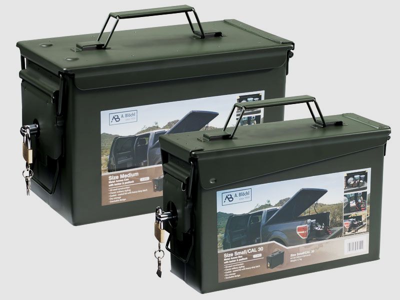 Metal ammunition boxes 2-piece set US, lockable