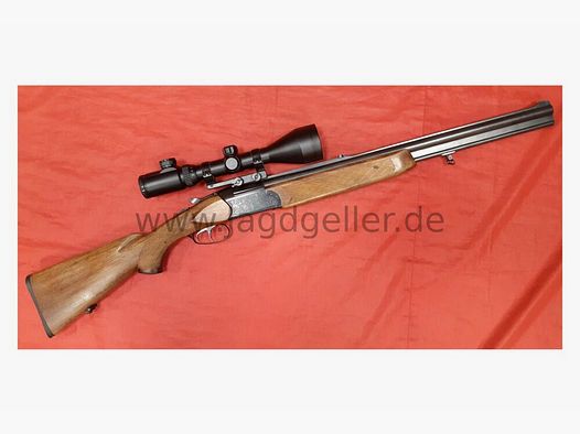 Escopeta combinada Brünner Bockbüchsflinte 502.1 Cal. 30-06 y 12/70 con LP-ZFR .30-06Spring;12/70