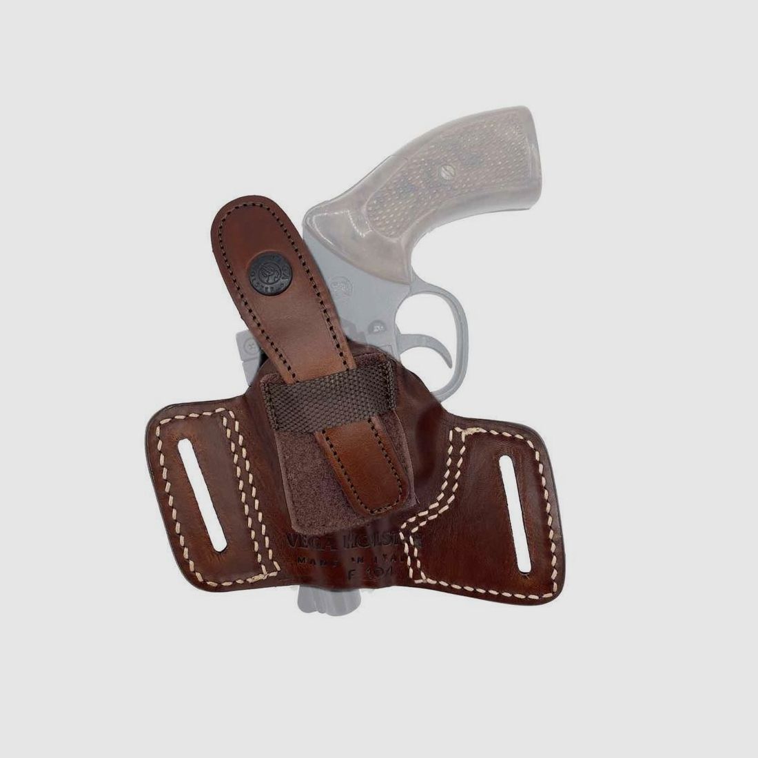 Gürtelholster mit offener Mündung & Sicherung 2"-6" S&amp;W K/L Frame,HW 357,Colt Python,Taurus,Ruger,Manurhin MR73-Braun-Linkshänder