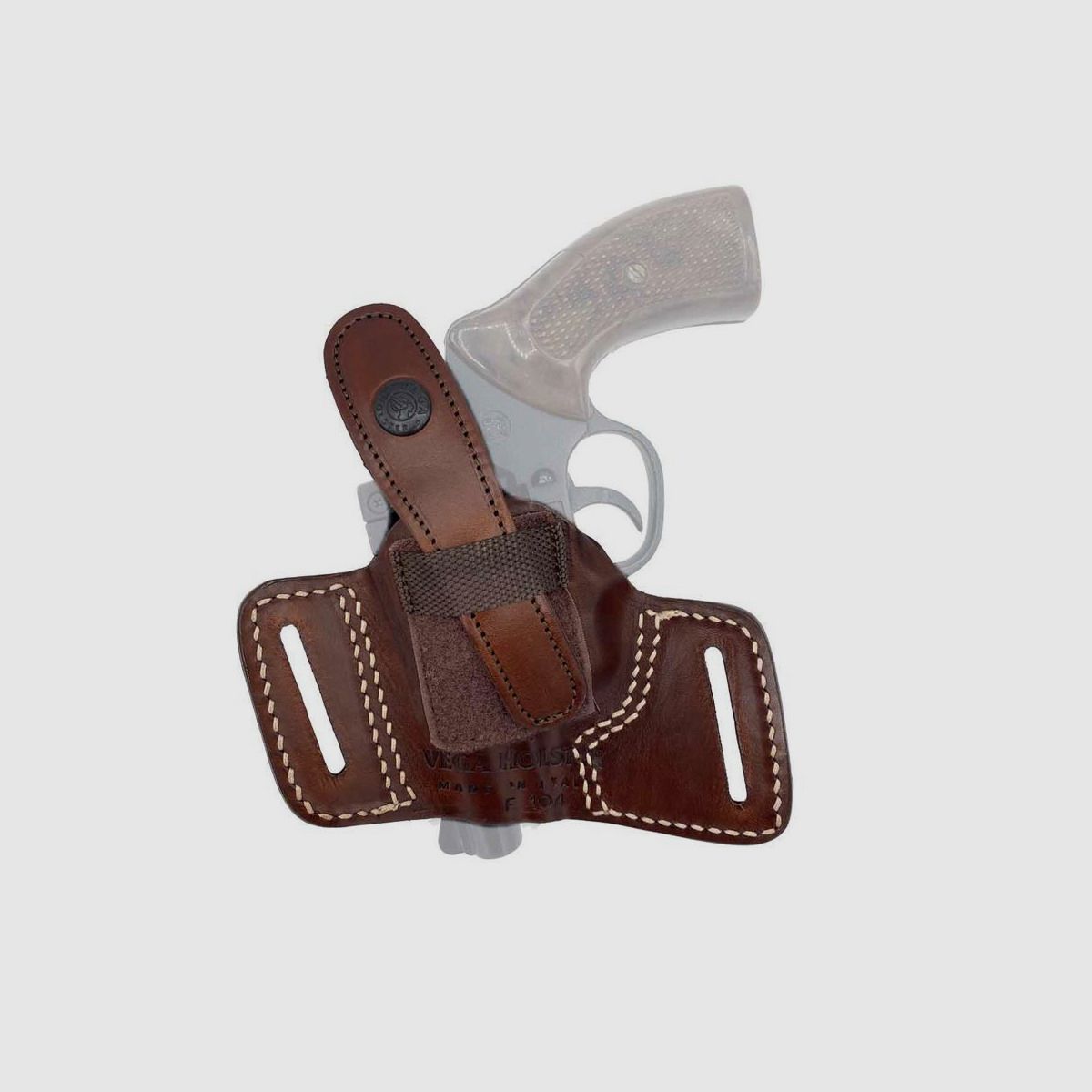 Gürtelholster mit offener Mündung & Sicherung 2"-6" S&amp;W K/L Frame,HW 357,Colt Python,Taurus,Ruger,Manurhin MR73-Braun-Linkshänder