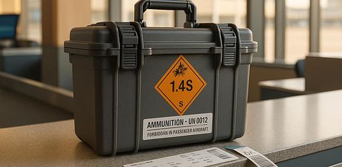 The translation of "So transportierst Du Munition im Flugzeug" is "This is how you transport ammunition in an airplane."