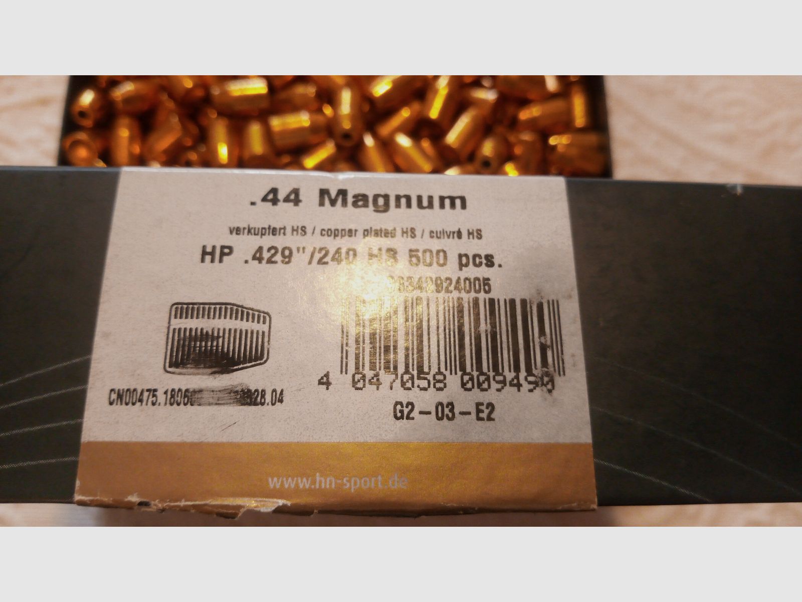 500 H&N Sport .44 Magnum .429" 240gr HP HS bullets