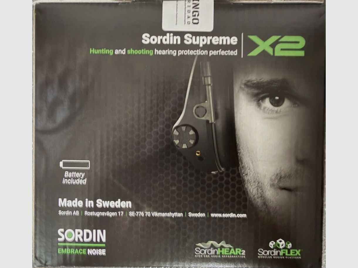 Sordin X2 Sordin Protección Auditiva - activa y electrónica con almohadillas de gel
