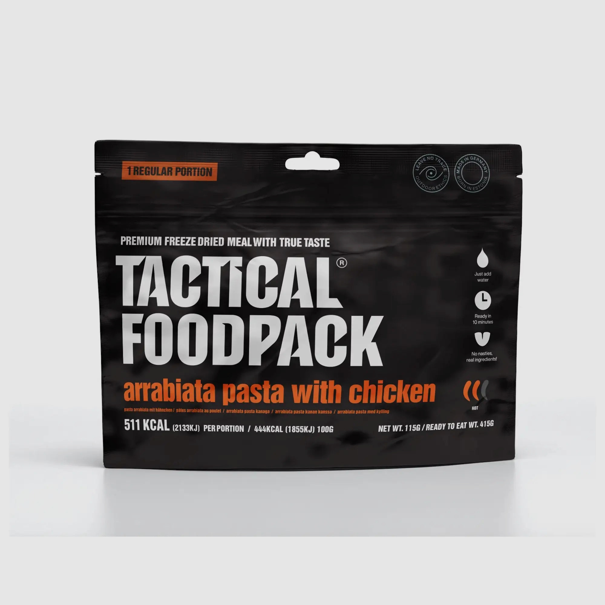 Tactical Foodpack piatto principale pasta arrabiata con pollo