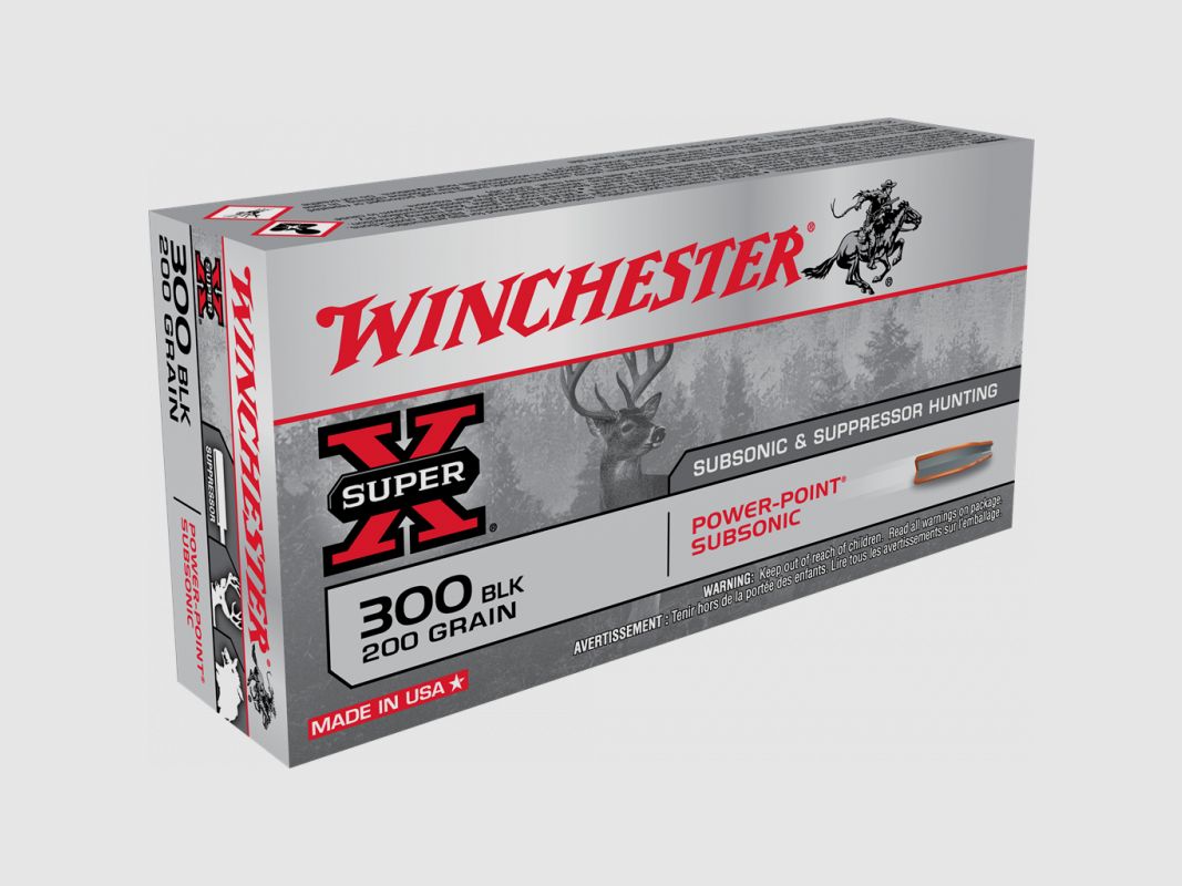 WINCHESTER 300 BLACKOUT 200 GRS / 12,9 G HP SUBSONIC 20 PZ, immagine 1 di 6
