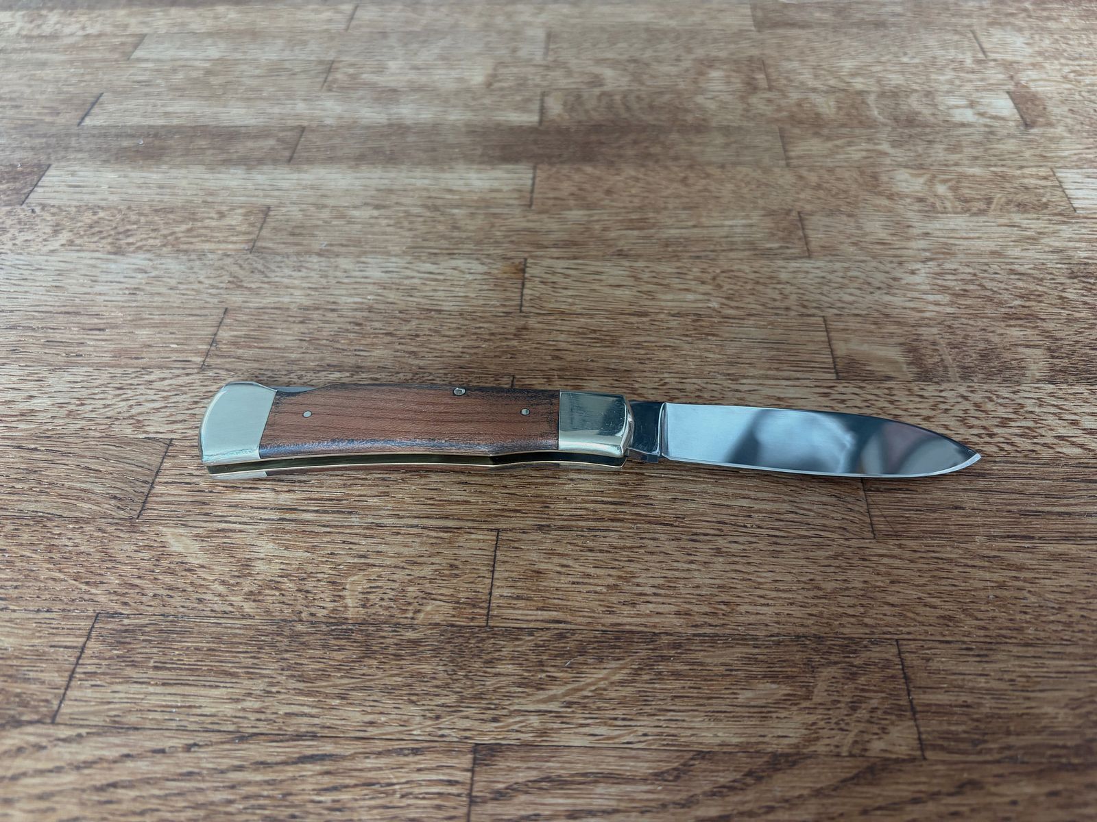 Cuchillo de bolsillo Hartkopf de madera de serpiente – Cuchillo de caballero de Solingen con herrajes de níquel plateado