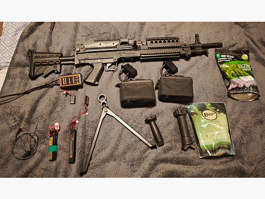 A&K MK46 Upgrade LMG AEG, Nylon versie met PRO HopUp, zwart < 0,5 J.
