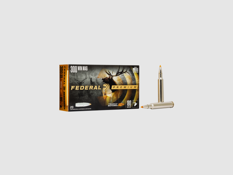 Federal Büchsenmunition Premium .300 Win. Mag. 11,7 g / 180 gr Trophy Bonded Tip Vital Shok