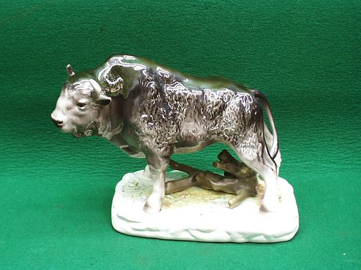 unbekannt	 Bison/Büffel Porzellan Figur