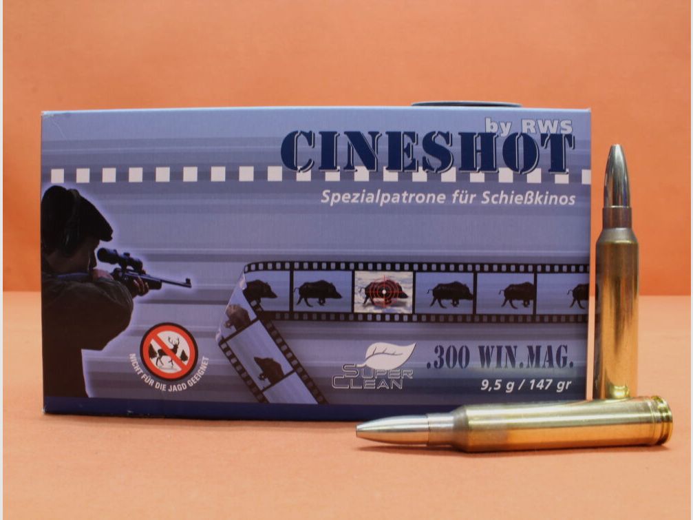 RWS Patrone .300WinMagnum RWS 147grs HP (2317203) VE 20 Patronen (Cineshot Scheibengeschoss)/ 9,5g