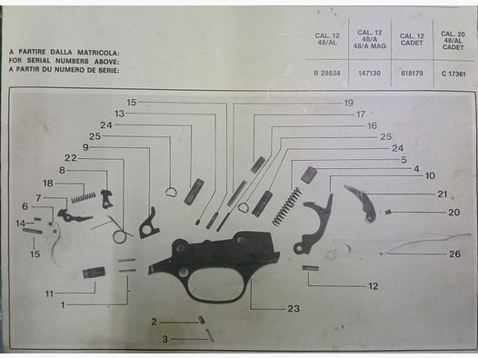 Zahnstopperbolzen Verschluss Franchi 48AL Fig.20