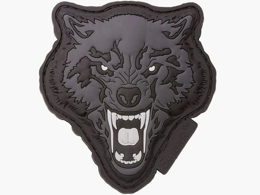 Jackets To Go JTG 3D Patch Angry Wolf Head weiß-grau
