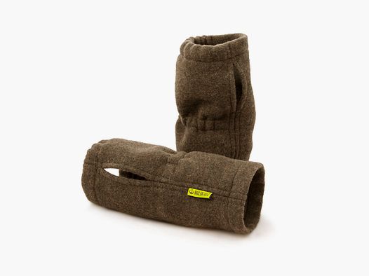WALDKAUZ wrist warmers made of loden fleece, brown