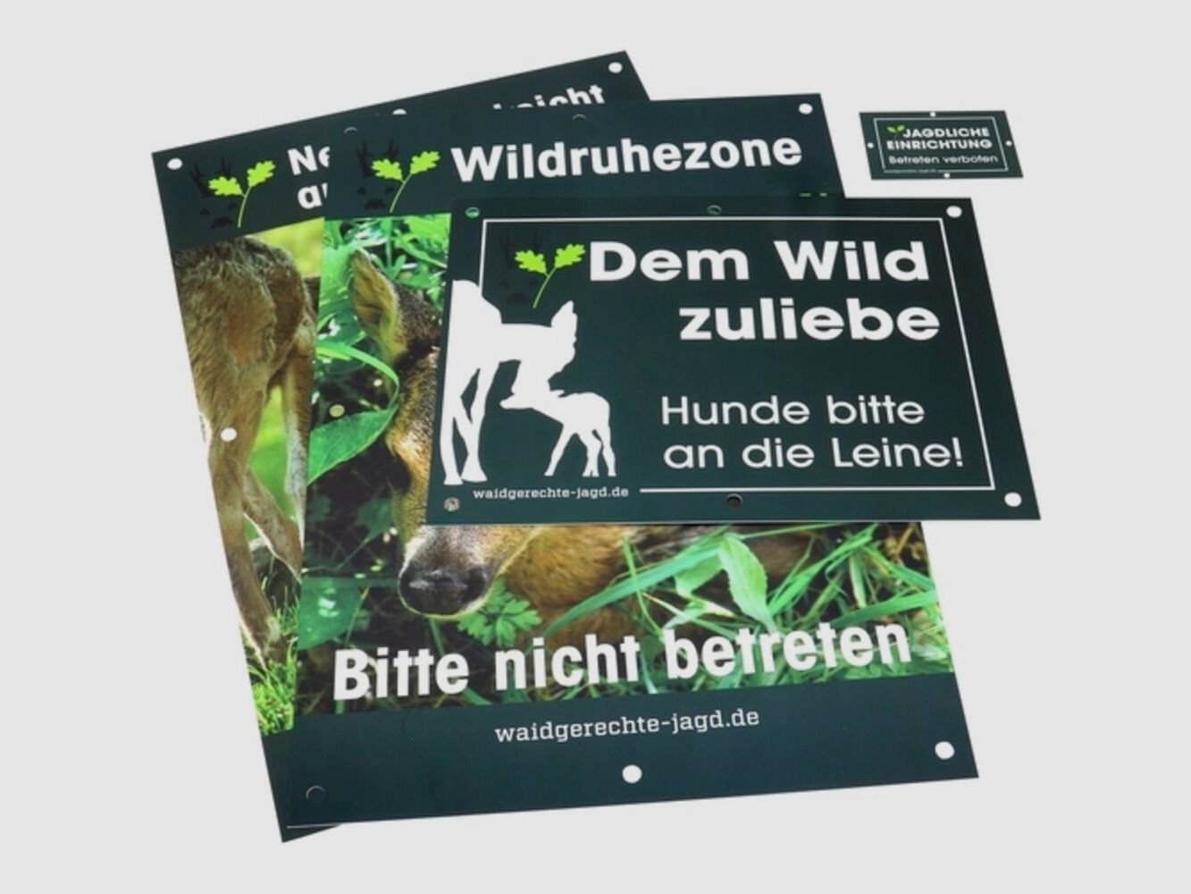 Waidgerechte Jagd Schilder-Set Revier- und Jagdschilder - 20-teilig