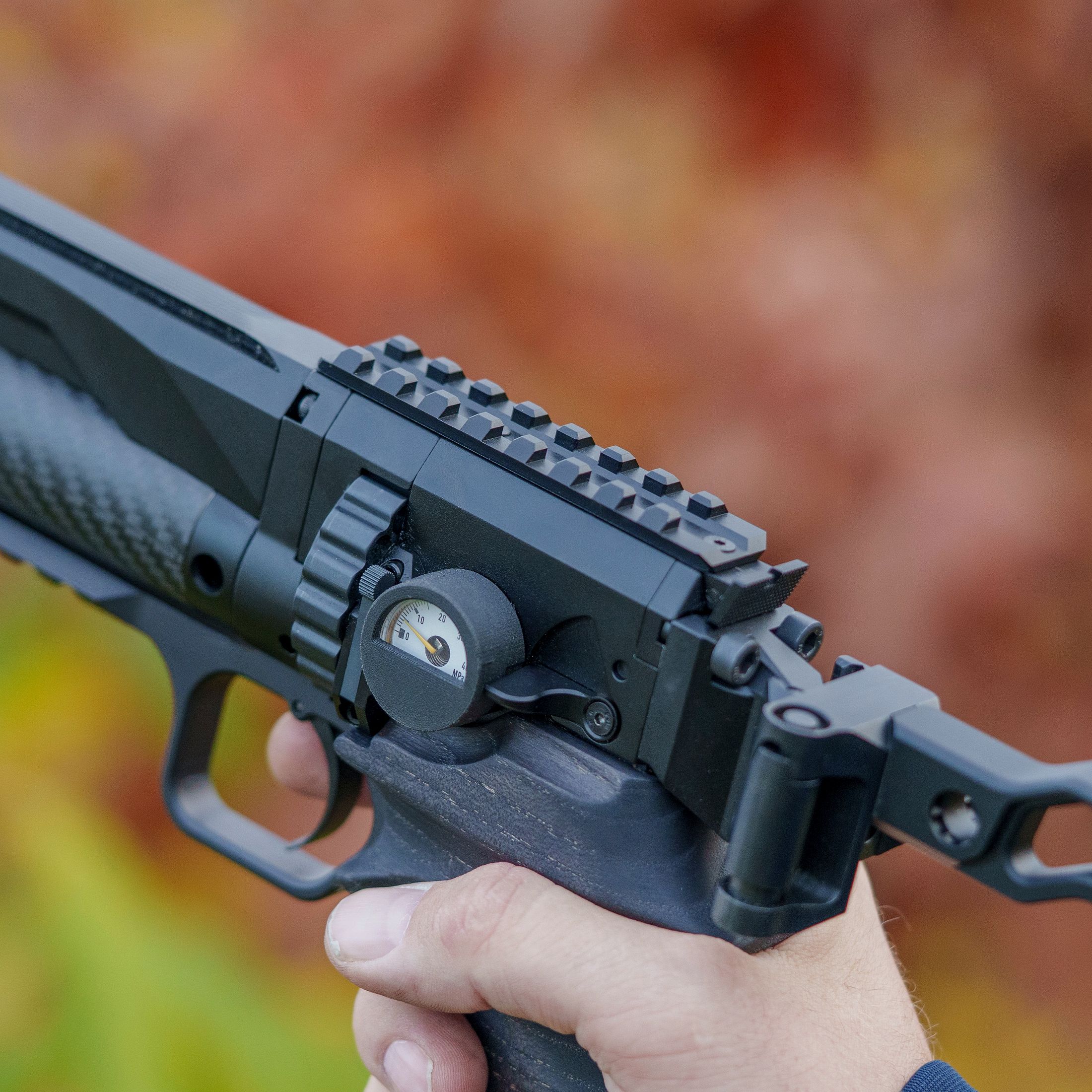 Picatinny rail - LONG version | CNC ALU | black anodized | Huben GK1 DE model