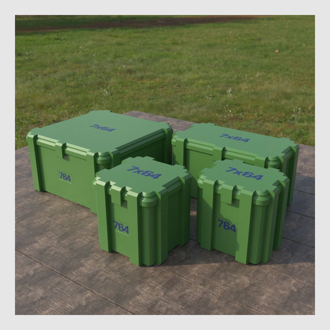 Filamelt scatola per munizioni / 7x64 / 'coperchio a ribalta' / scatola per cartucce, scatola per munizioni