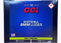 CCI shot cartridge #12 shot cal. 9mm Luger 53 grs