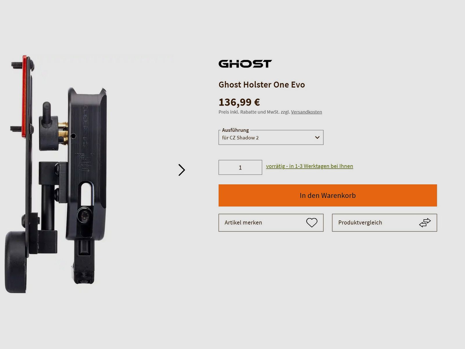 Ghost Holster Evo One - come nuovo