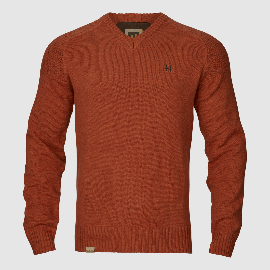 Härkila Vincent Merino V-Neck Pull Homme Bombay marron XXL