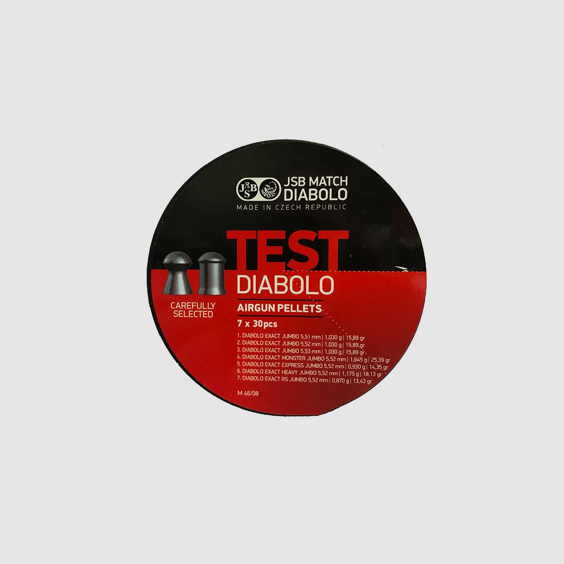 Testpack Rundkopf Diabolos JSB Exact Jumbo Field Target glatt Kaliber 5,5 mm 7 x 30 StĂĽck