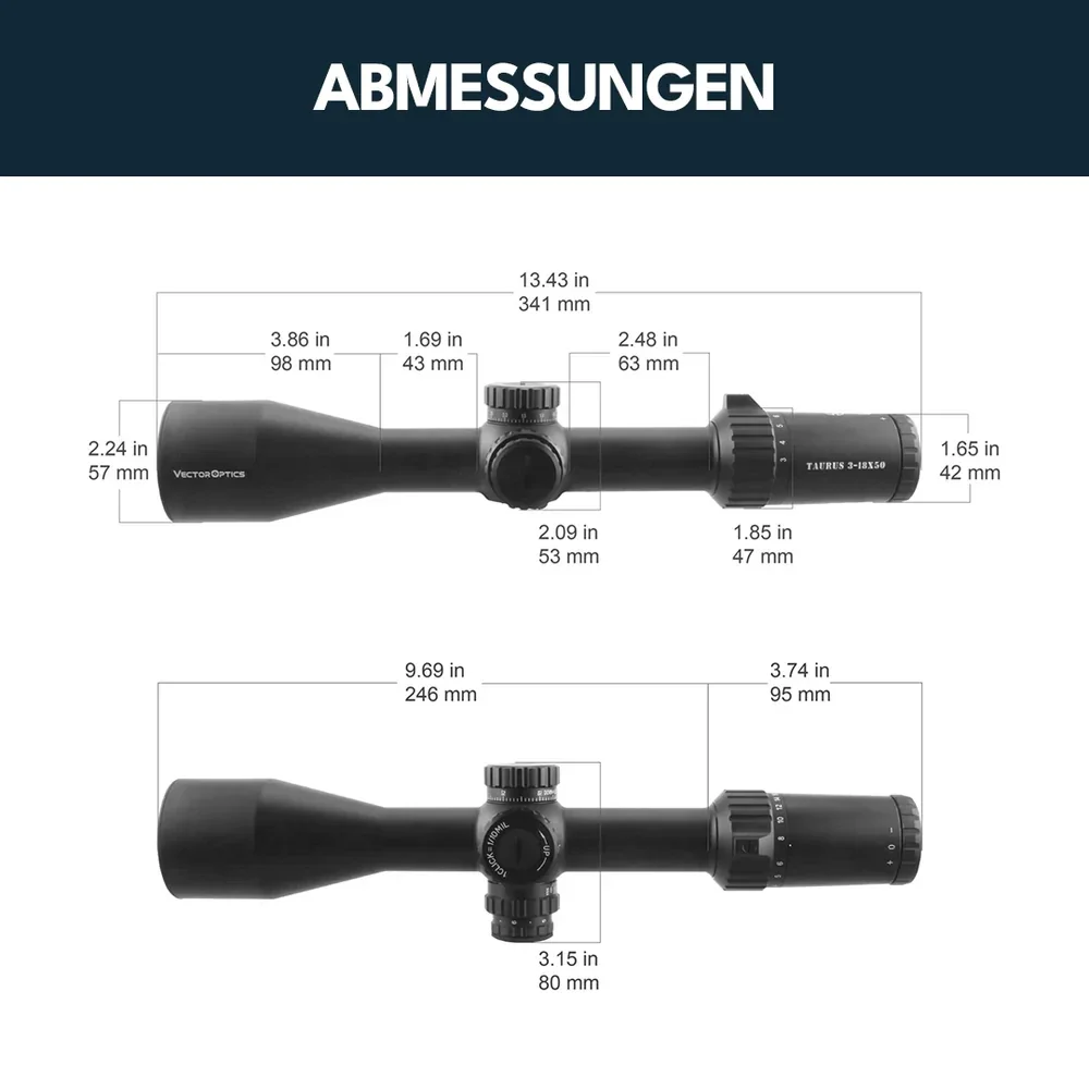 Vector Optics Zielfernrohr SCFF-11 Taurus 3-18x50 FFP