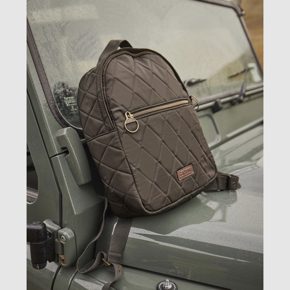 BARBOUR Quilted Backpack Olive