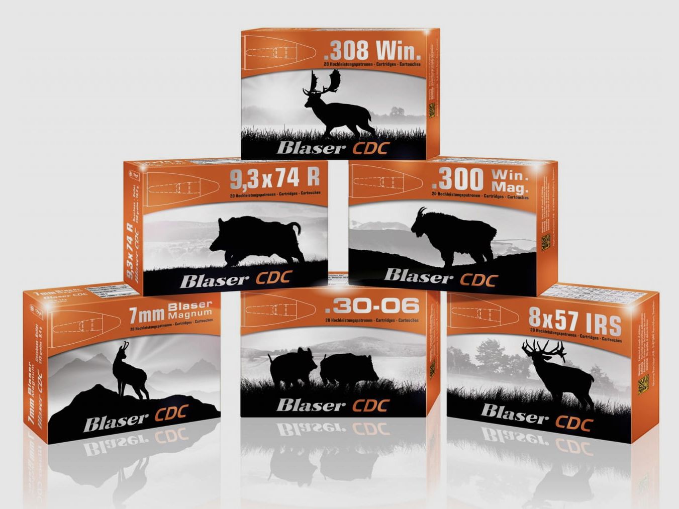 Blaser munitie CDC - veel kalibers - 20 stuks.