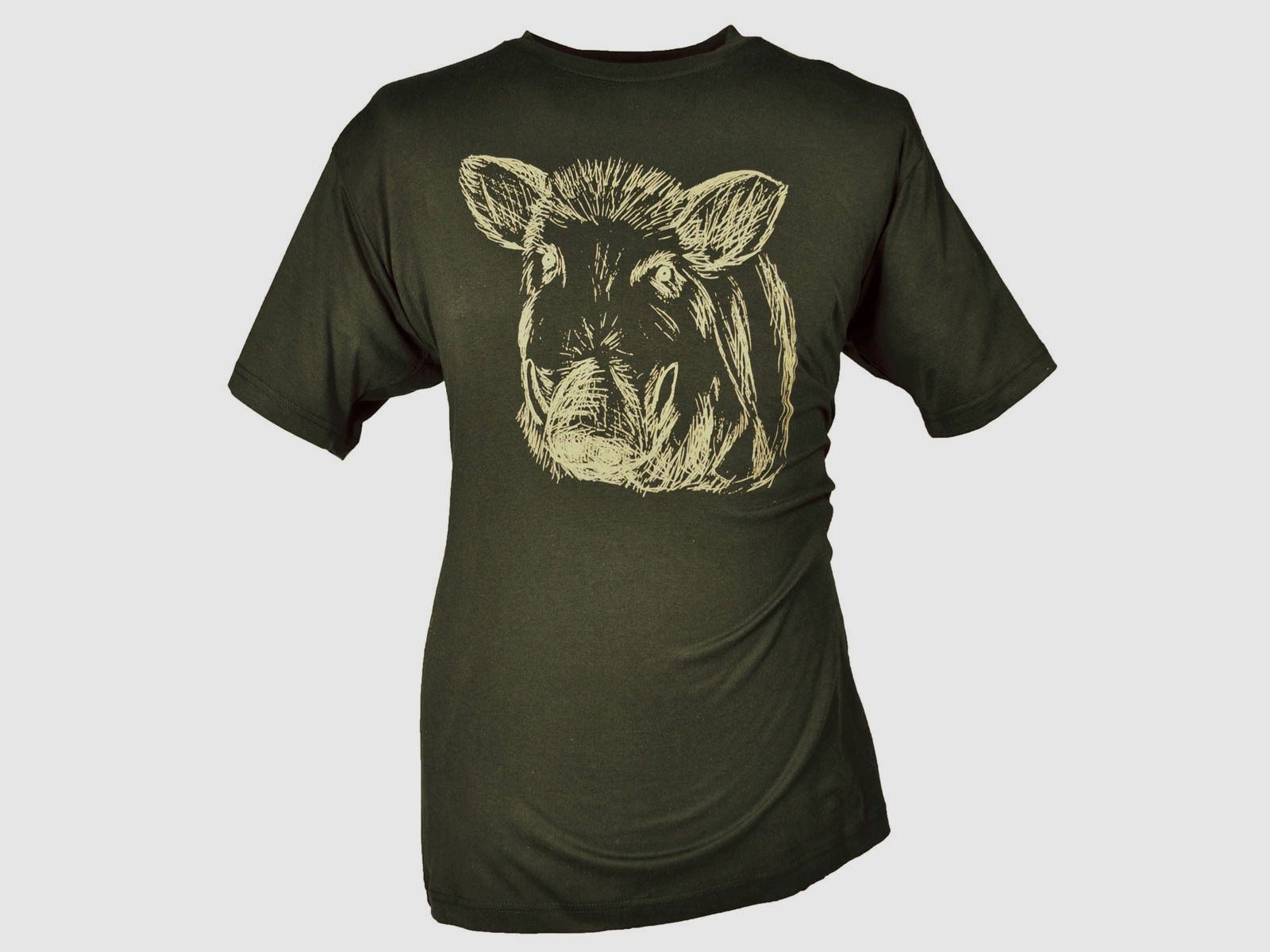 Hubertus T-Shirt Keilerkopf Oliv