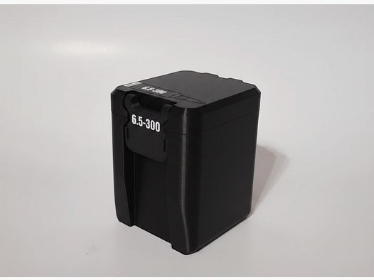 Filamelt ammunition box / 6.5-300 Weatherby / 'folding / locking lid' / cartridge box, ammo box