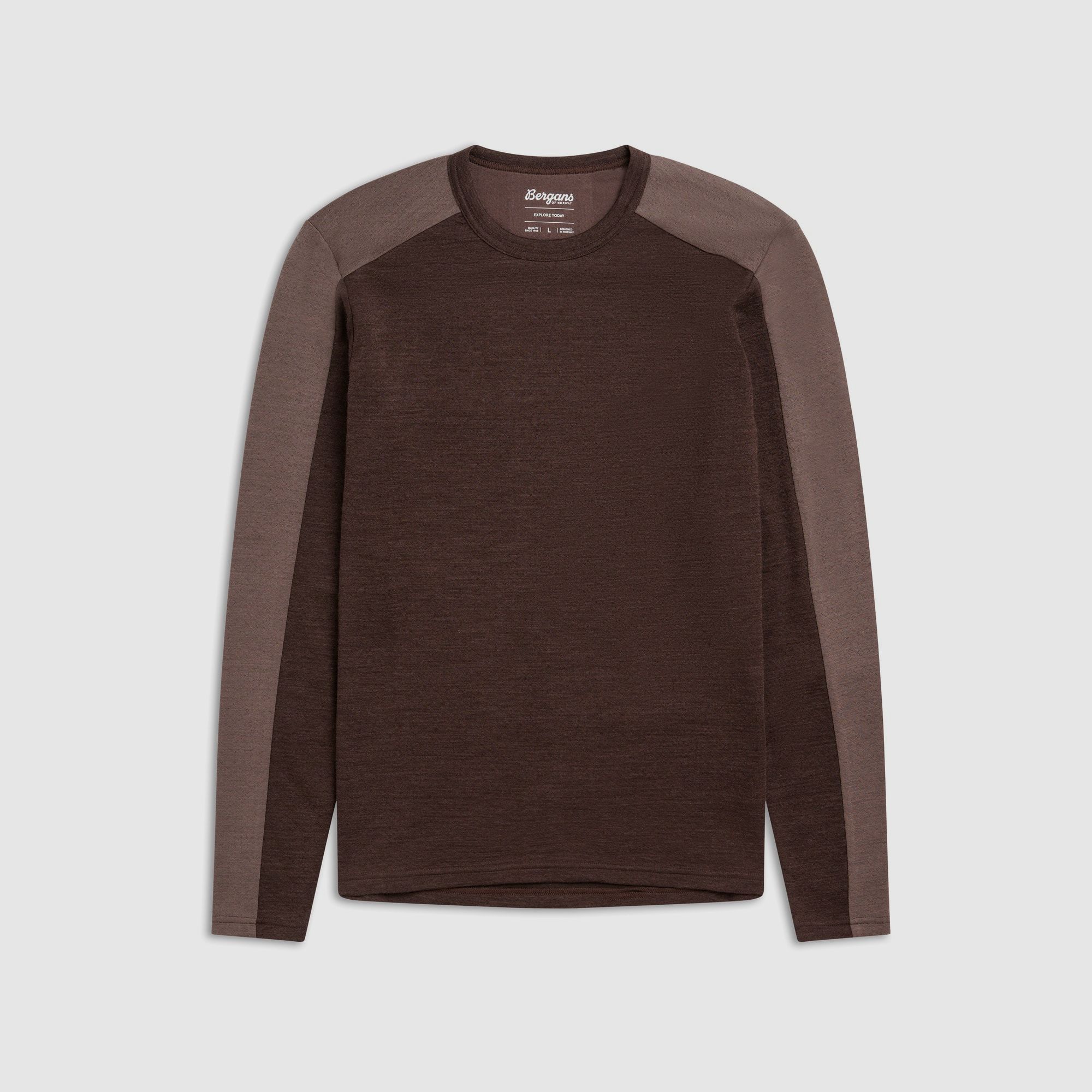Bergans Inner:Dual Merino L/S Thermoshirt Herren Dark Chocolate/Hot Cocoa XXL