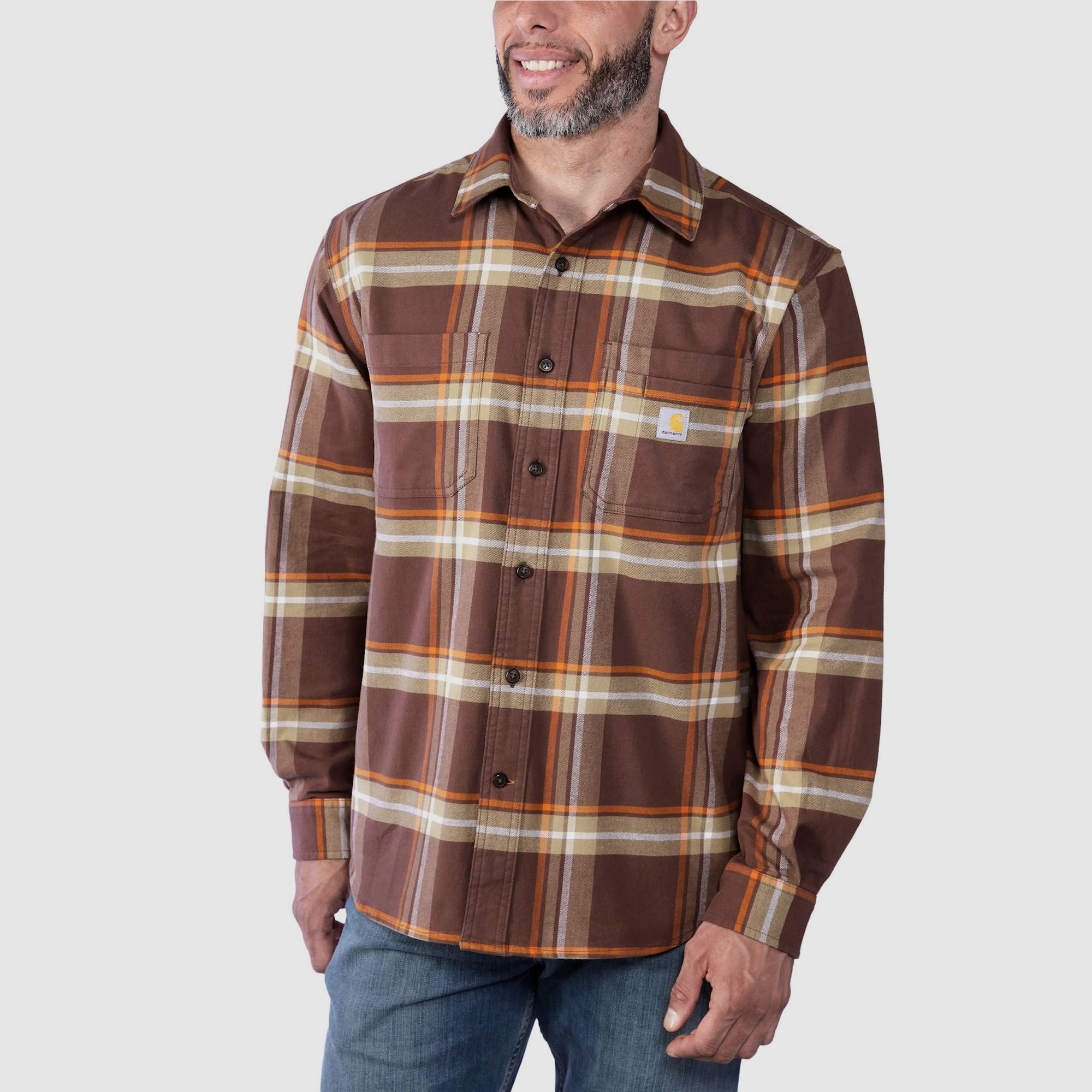 Carhartt Midweight Flannel Shirt Mens Chestnut S