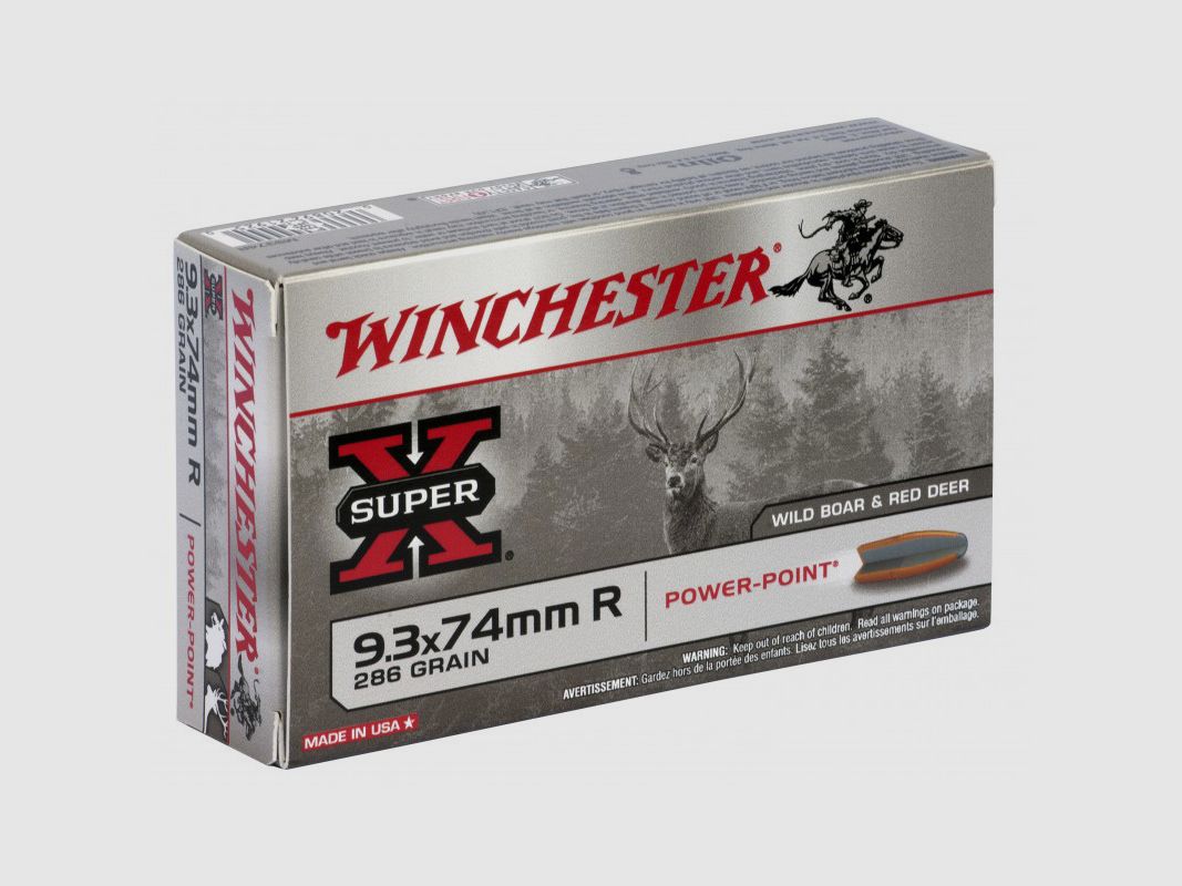 Winchester Super-X 9,3x75 R 286GR Power Point 20 Patronen
