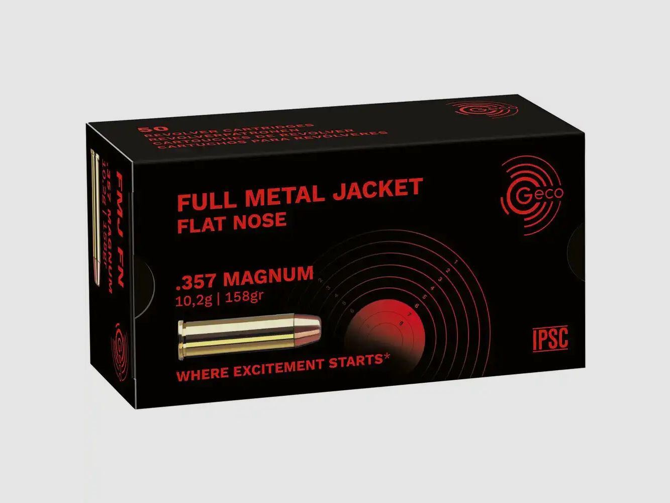 GECO .357 Magnum Vollmantel Flachkopf 10,2g/158grs. .357 Magnum Vollmantel Flachkopf 10,2g/158grs., Geco