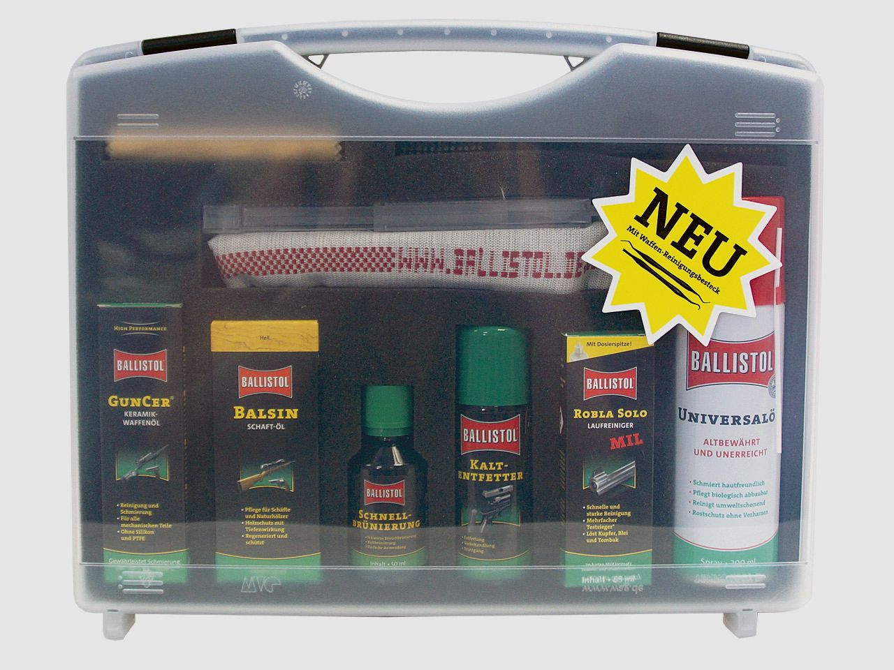 Ballistol Waffenpflegekoffer - alles fĂĽr die Pflege und Reinigung von Waffen
